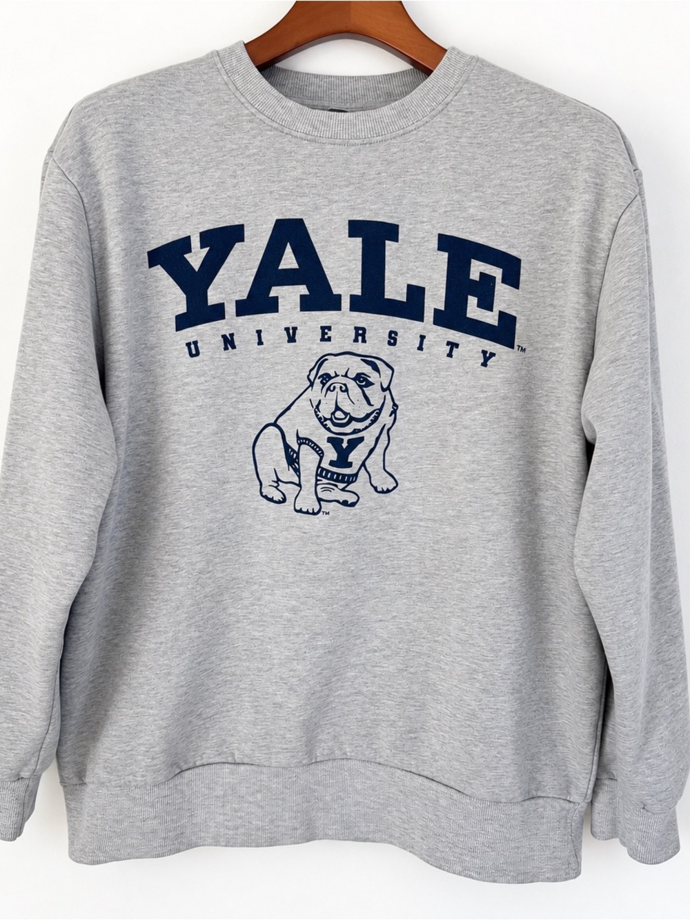 Yale University Bulldogs Heather Grey Crewneck Sweatshirt Mens Medium